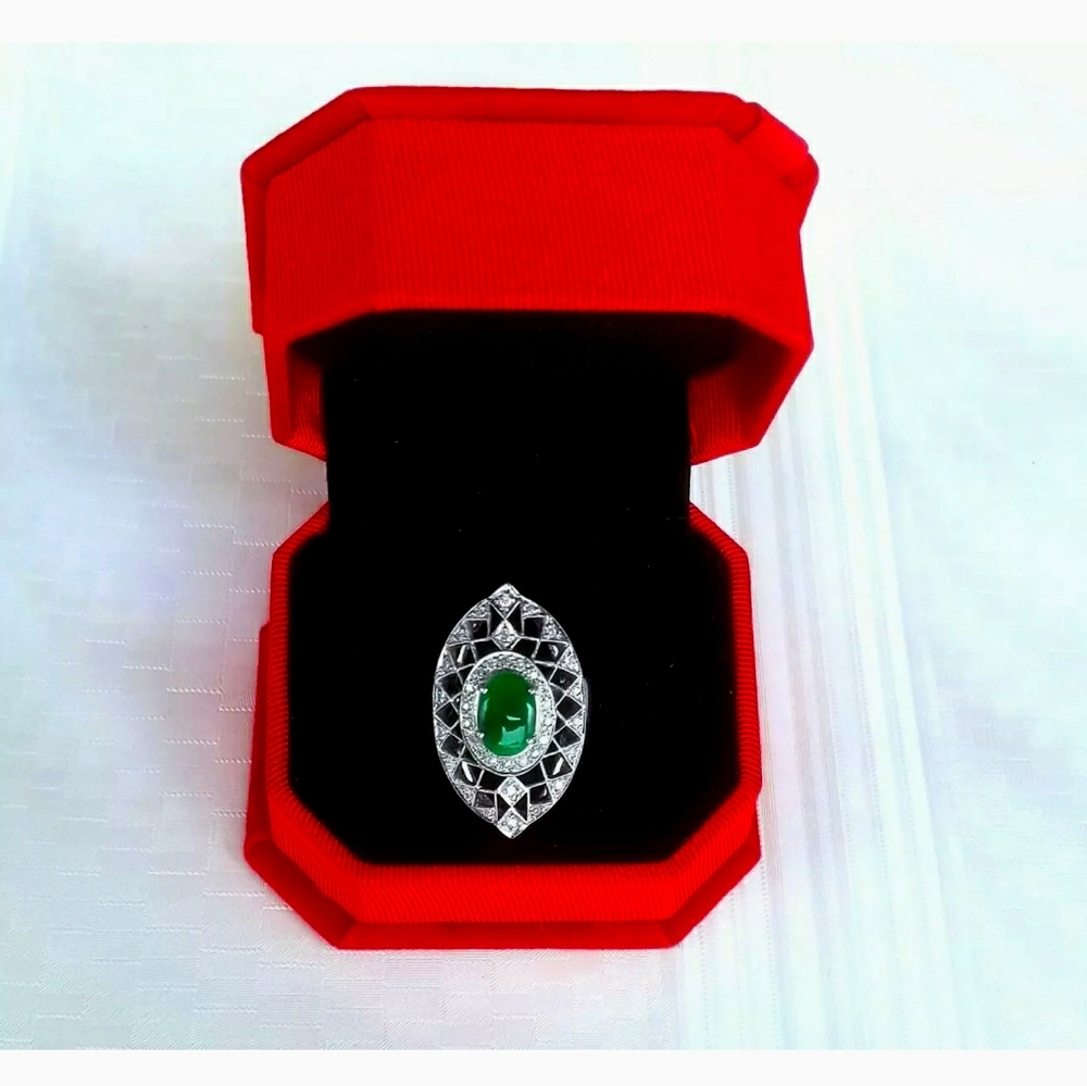 Jade Authentic Platinum Ring With Japanese…